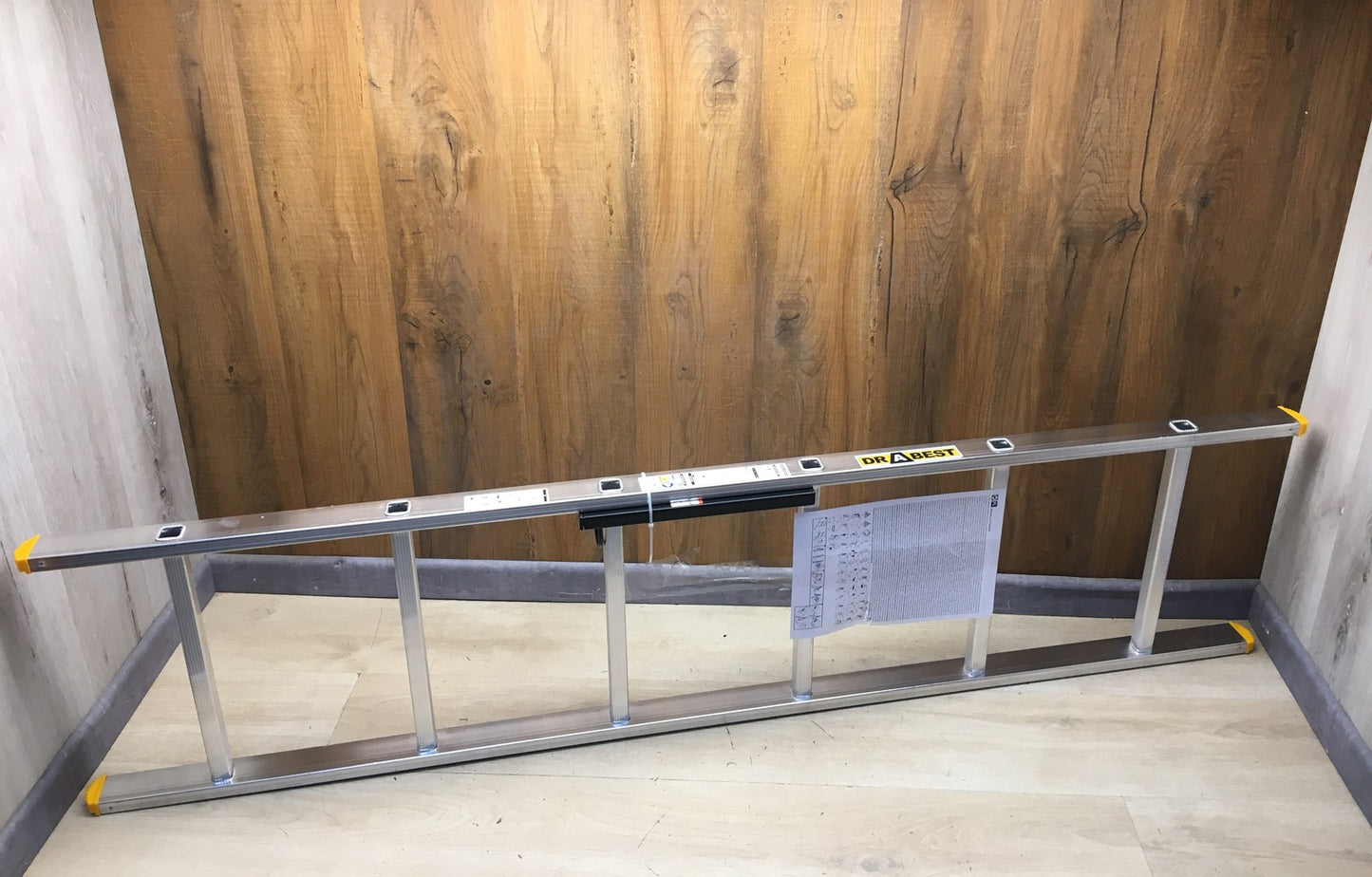 DRABEST PRO Serie Anlegeleiter Aluminium-Stufenleiter 6 Stufen, I38562