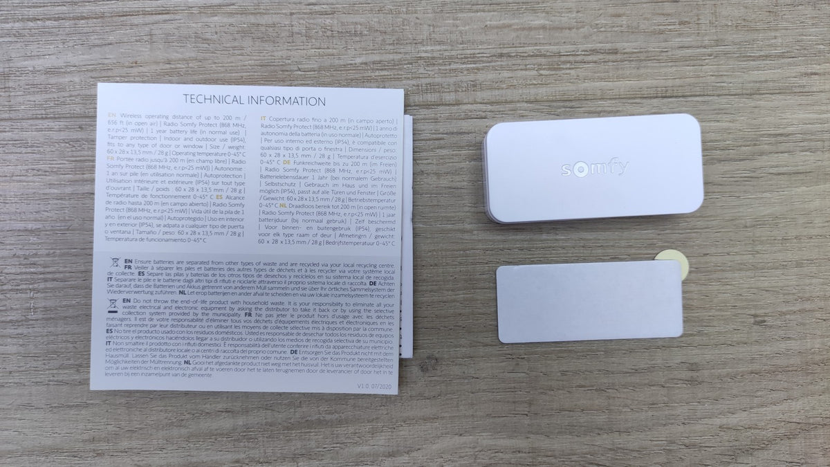 Somfy 2401487 IntelliTAG intelligenter Sensor für Home Alarm, I40849