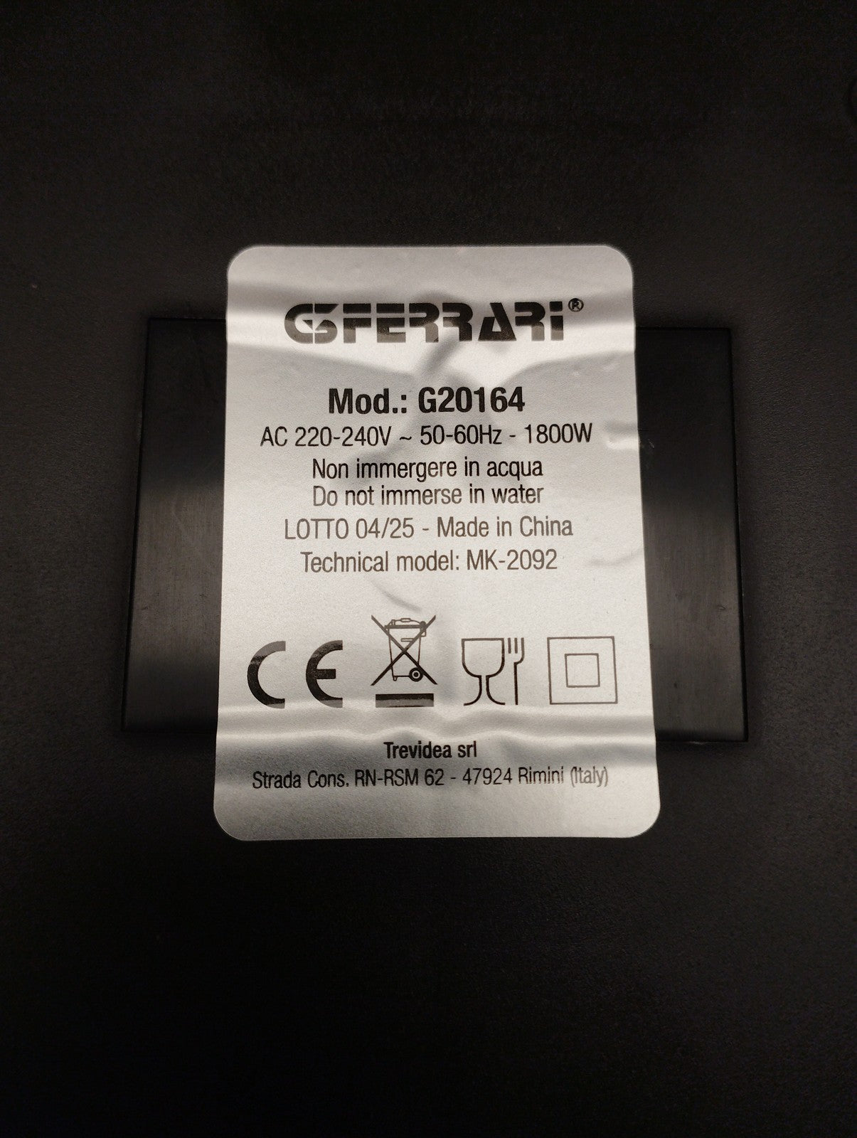G3 Ferrari G20164 Küchenmaschine 1800 W 8L Edelstahl, I39417