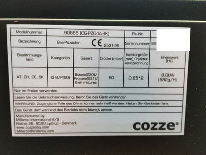 Cozze CLASSIC 17" Gas-Pizzaofen 90865, I39465