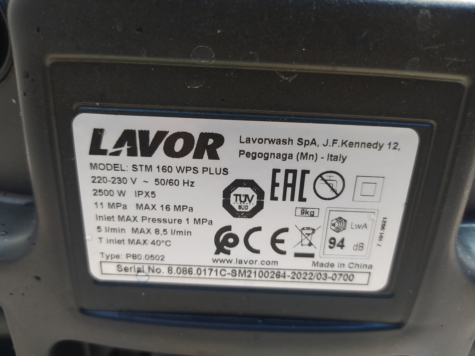 Lavor Hochdruckreiniger STM 160 WPS PLUS, I37121