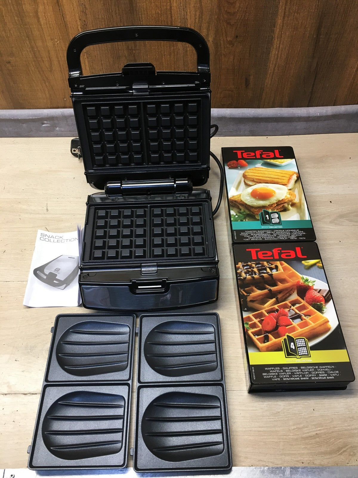 Tefal SW853D12 Snack Collection Waffeleisen und Sandwiches 700 W, I36098