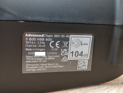 Bosch Akku-Kettensäge AdvancedChain 36V-35-40 Solo, I39924