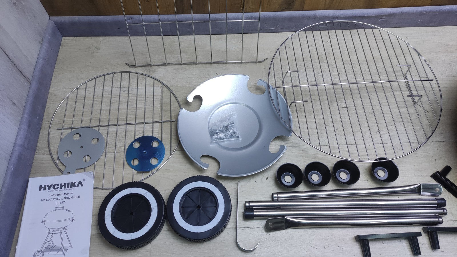 HYCHIKA BB687 Kugelgrill Holzkohlegrill Kohlegrill, Ø47cm 18 Zoll, I34925