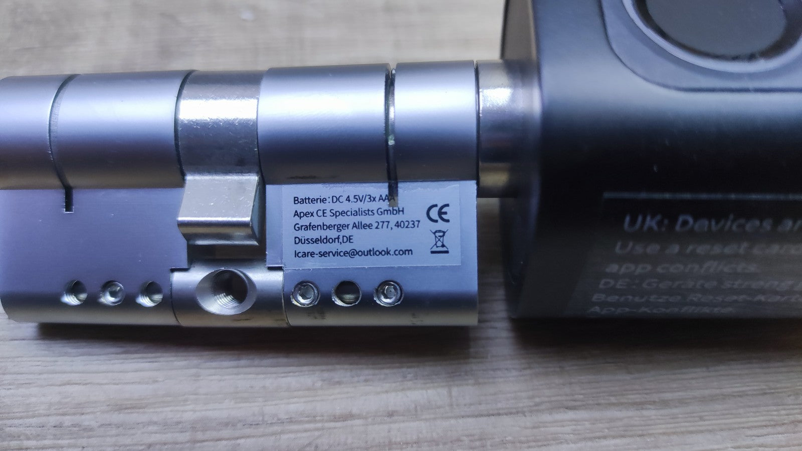 ICARE Türschloss Fingerabdruck, Elektronisches Türschloss 60-90mm, I37239