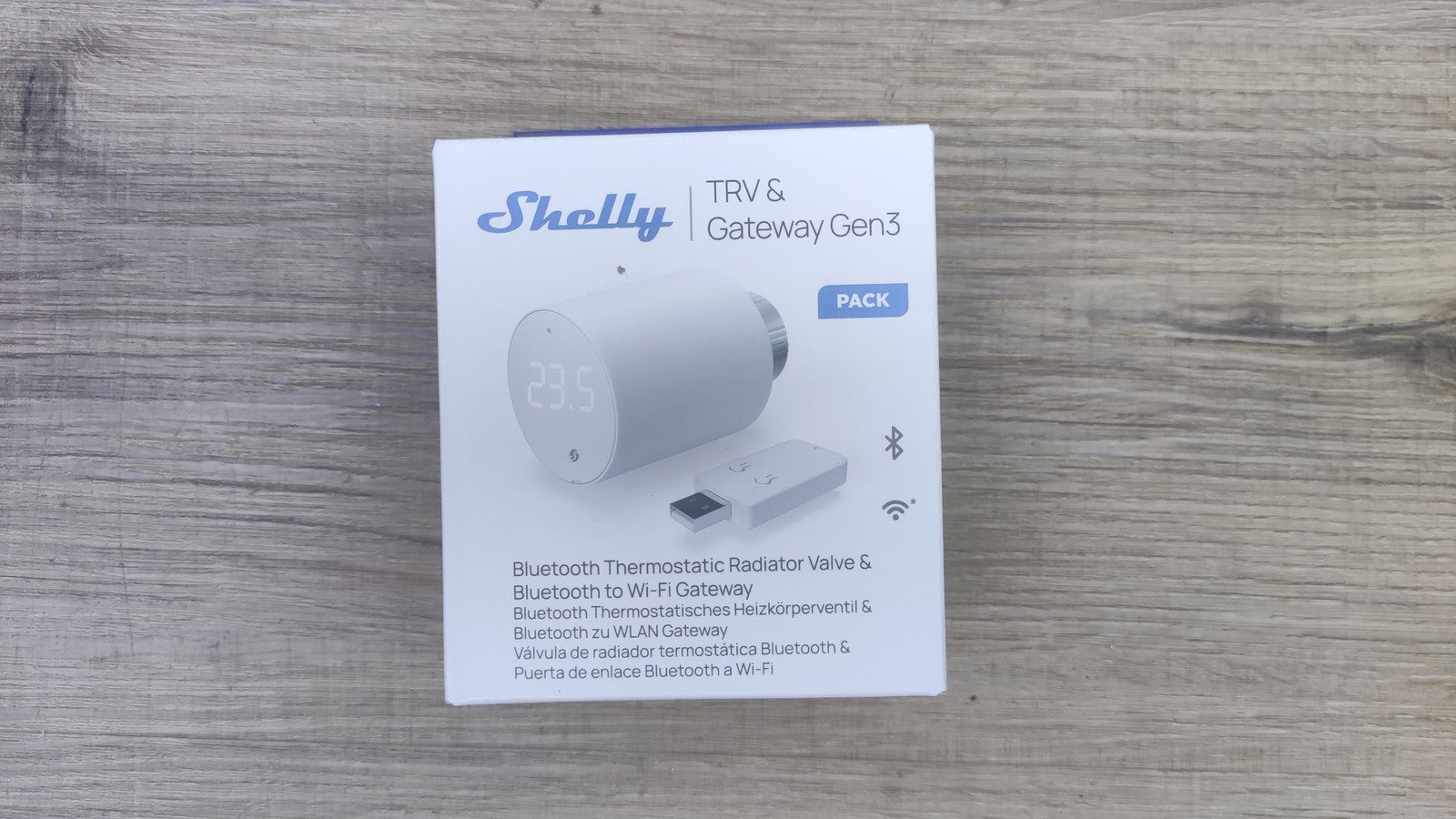 Shelly Blu TRV Bluetooth Smart Thermostatventil & Shelly Blu Gateway Gen3 I38752