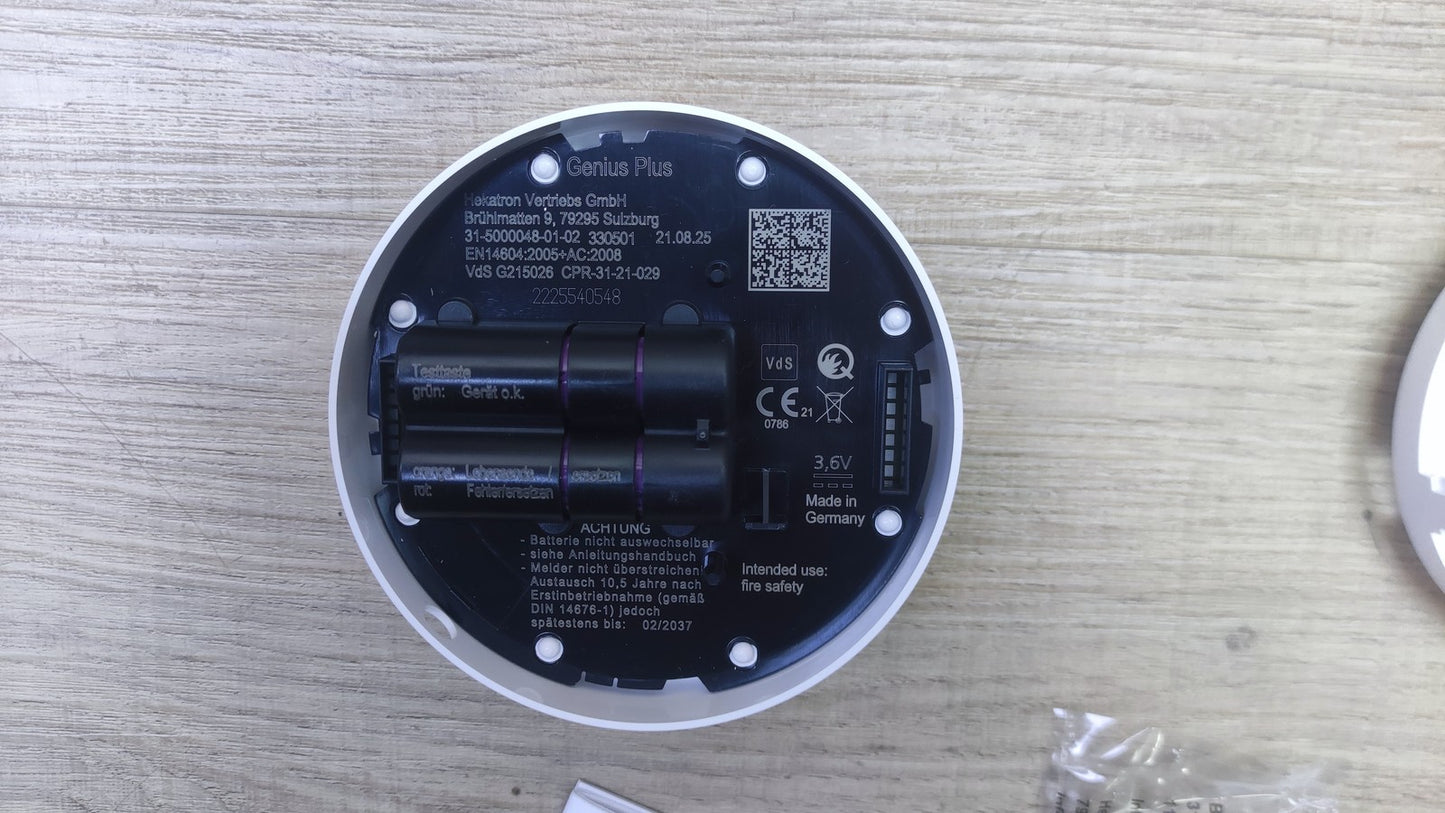 Hekatron Rauchmelder Genius Plus mit Batterien 31-5000048-01-02, I38114