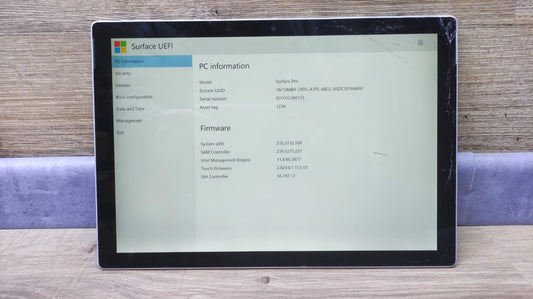 Microsoft Surface Pro 5 Tablet 12.3" Touch 2736x1824 m3-7Y30 4GB 128GB GLASBRUCH