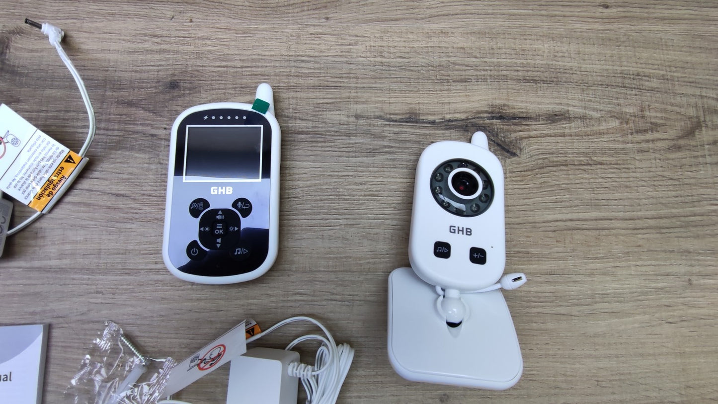 GHB Babyphone UU24, Monitor mit Kamera 2,4 GHz Nachtsicht, I38508