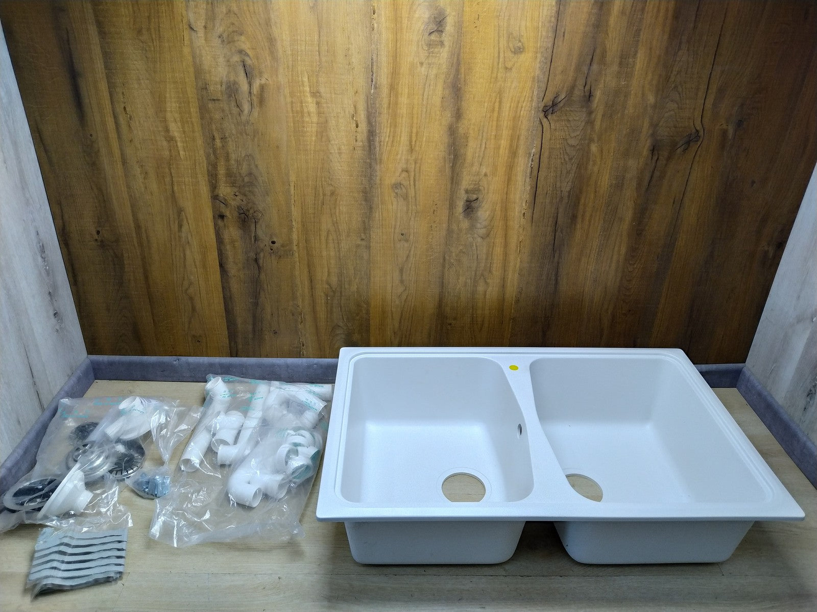 Plados 790x500 mm Spülbecken aus Quarz für Küche SP0792, zwei Becken I35737
