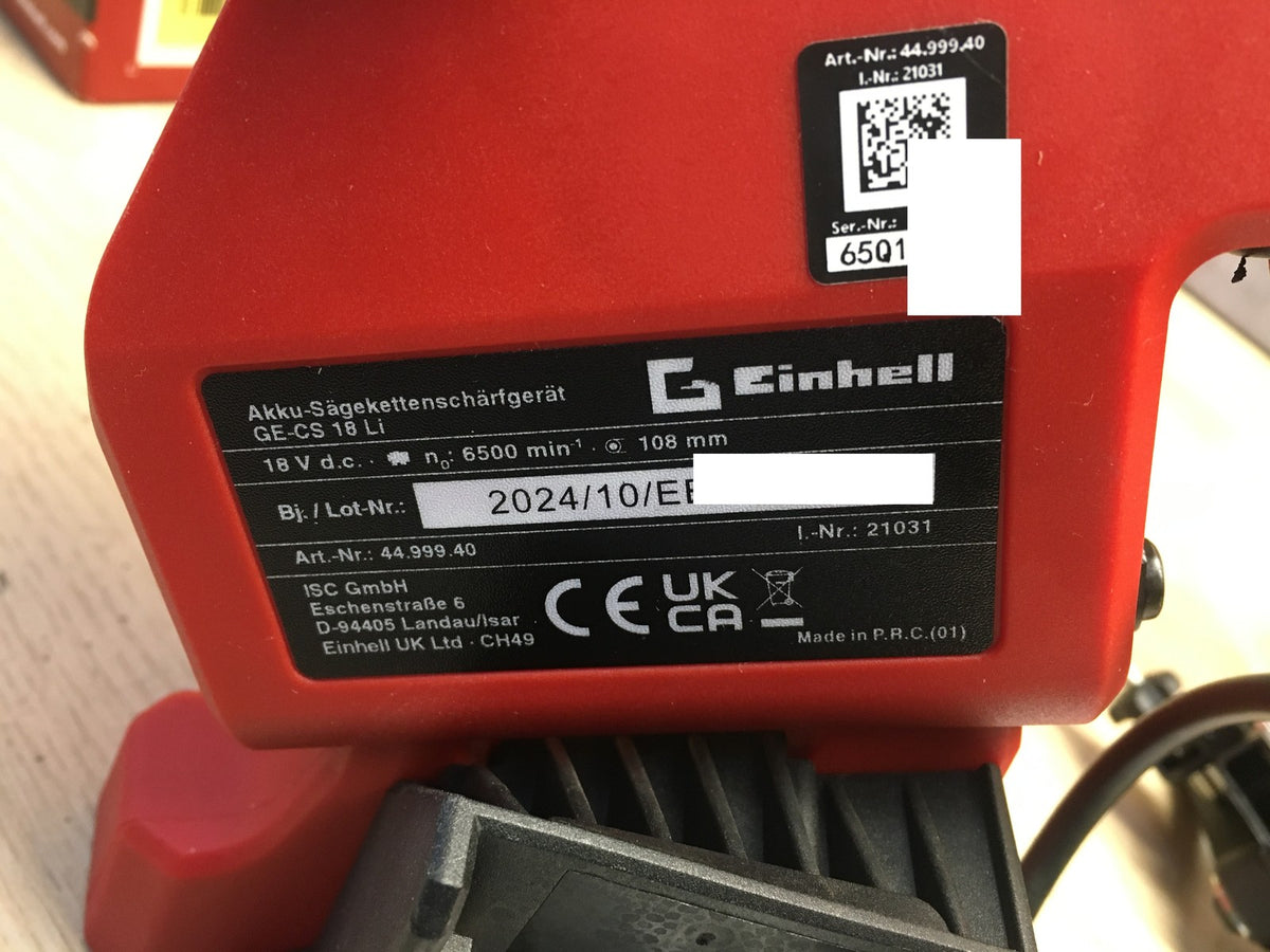 Einhell Akku-Sägekettenschärfgerät GE-CS 18 Li Solo, 18V, I40861