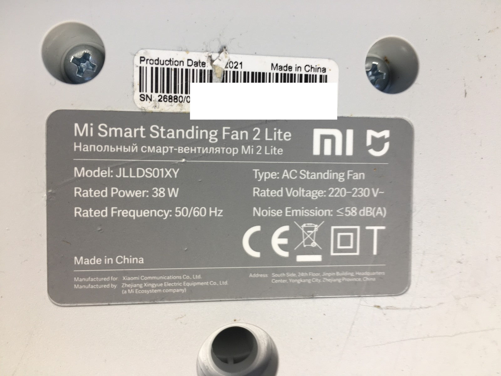 Xiaomi Mi Smart Standing Fan 2 Lite Tisch- & Standventilator, I37642