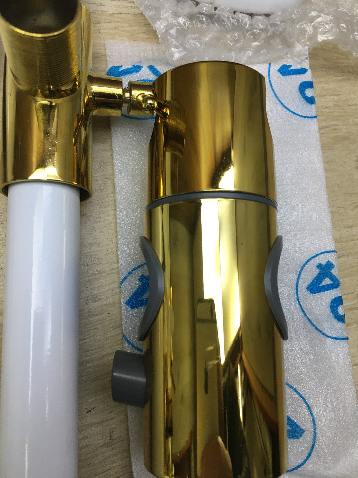 QJUZO Duschset mit Thermostat, Regendusche, golden-weiß, I35101