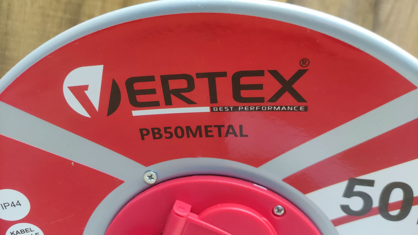 Vertex PB50METAL Verlängerungskabel 50 m, 3×2,5 mm², 3000W, IP44, I38200