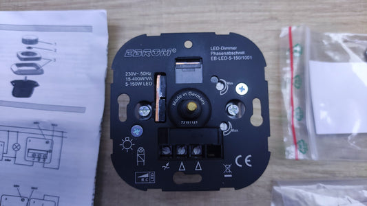 EBROM LED Dimmer Drehdimmer + Dimmerabdeckung 11378989 weiß, Unterputz, I36381