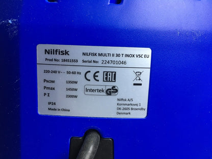 Nilfisk Multi II 30 T INOX VSC Nass-/Trockensauger, Innen- & Außenbereich I35721