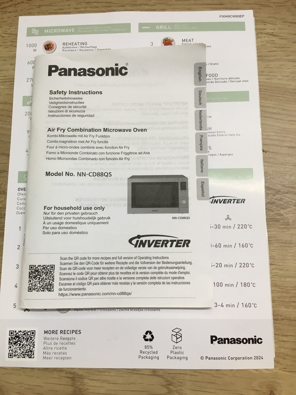 Panasonic NN-CD88QS Mikrowelle, 34L, I39382