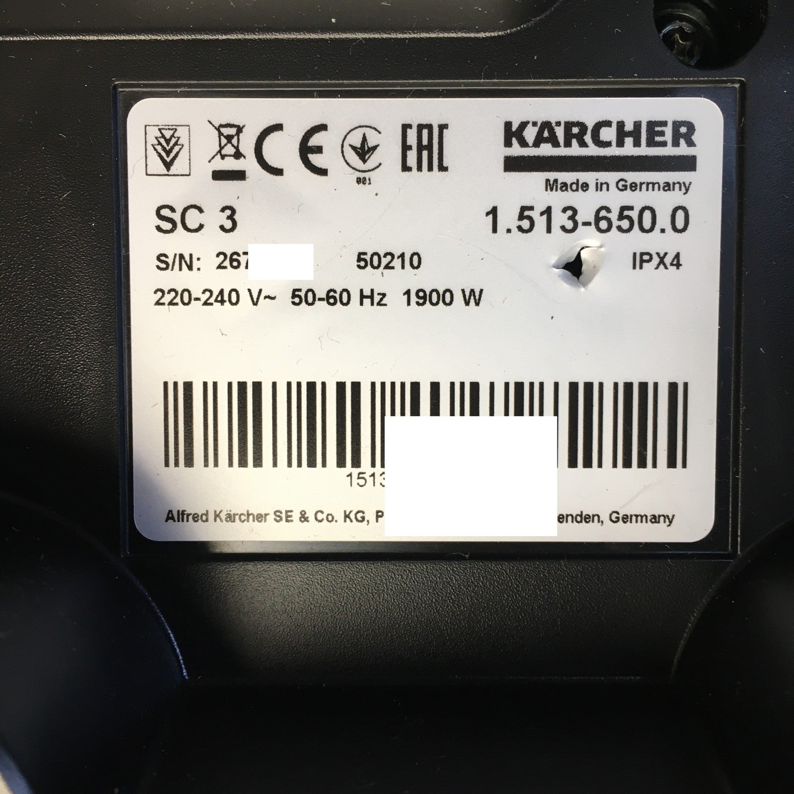Kärcher 1.513-650.0 Dampfreiniger SC 3 EasyFix, I37119