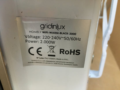 Gridinlux Homely Wifi Warm Radiador 2000W Negro, I12872