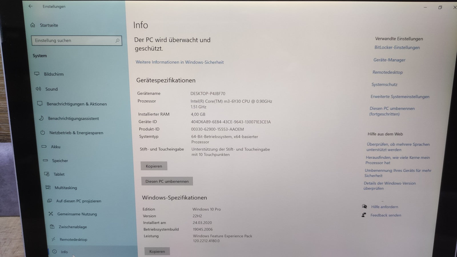 Microsoft Surface Pro 4 Windows Tablet 2736x1824 Touch m3-6Y30 4GB RAM 128GB SSD