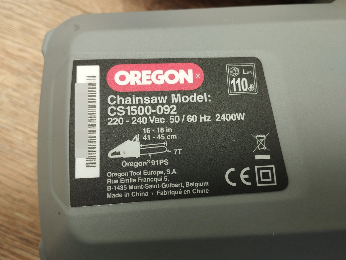 Oregon CS1500 Elektro-Kettensäge, 2400W, Geringer Rückschlag, Leise