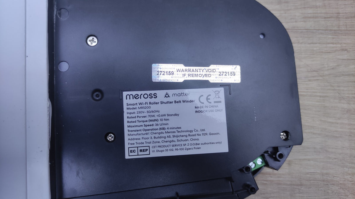 Meross Matter MRS200 Rolladen-Gurtwickler Unterputz (max. 45 kg, 6 m²), I41058