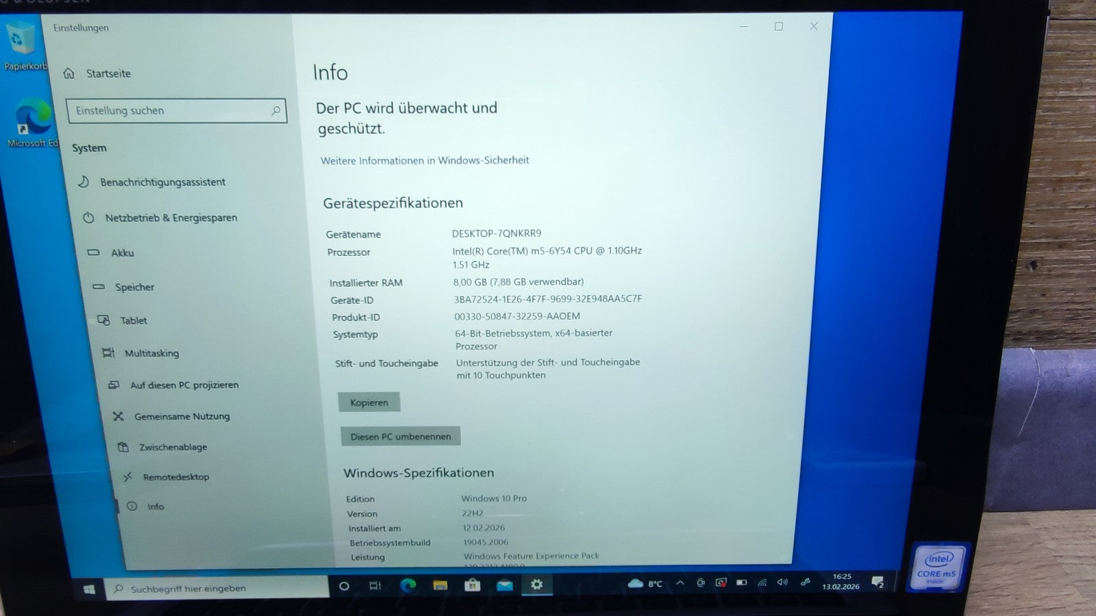 HP Elite x2 1012 G1 Tablet Touch 12" FHD 1920x1280 Intel M5-6Y54 8GB 256GB LTE