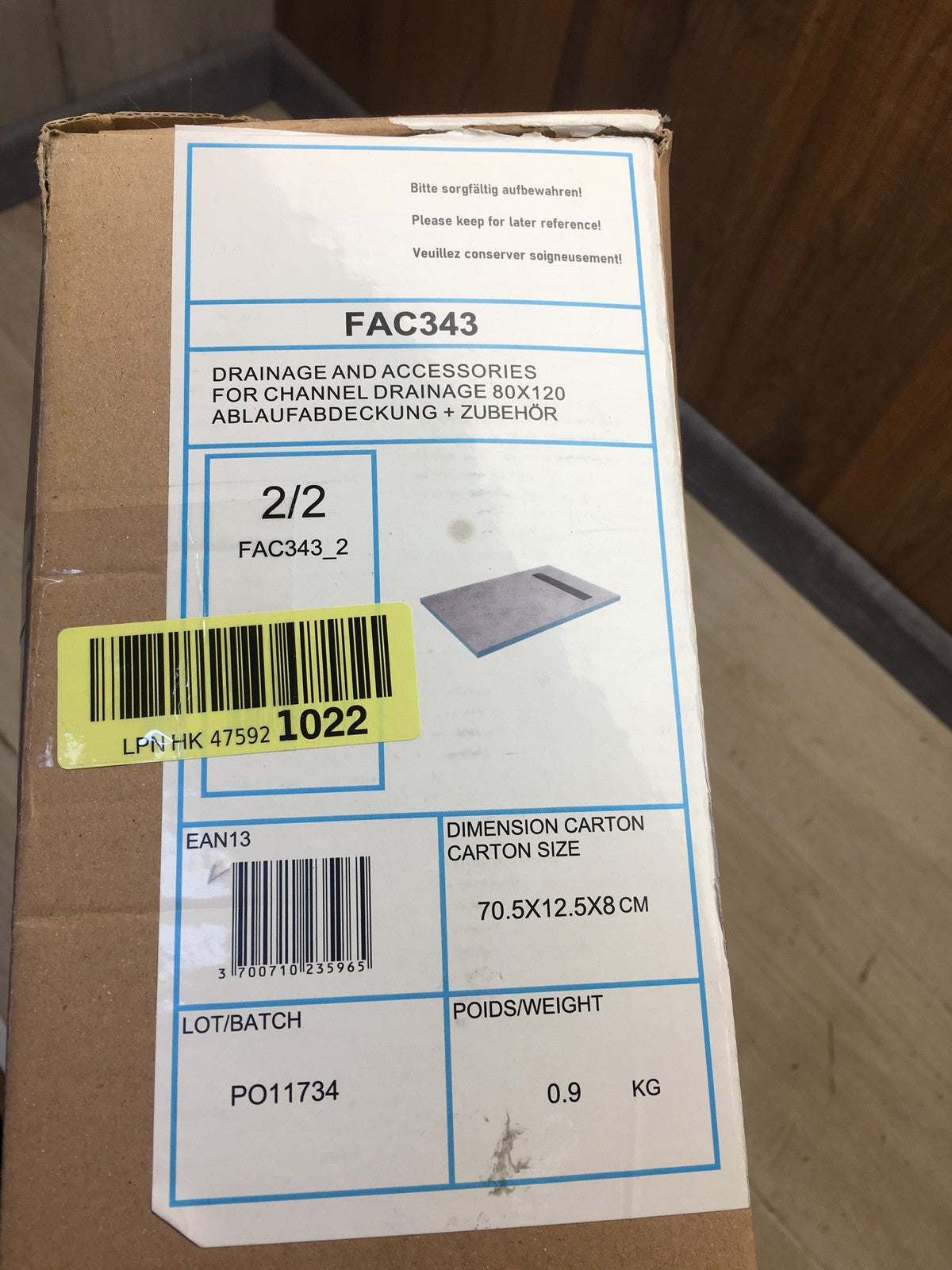 Aurlane FAC343 Duschrinne 70,5 cm, I39956