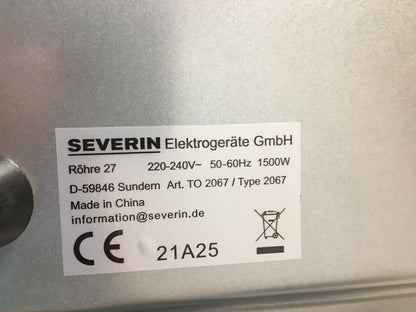 Severin TO 2067 Mini-Backofen, 20 l, schwarz, I39726