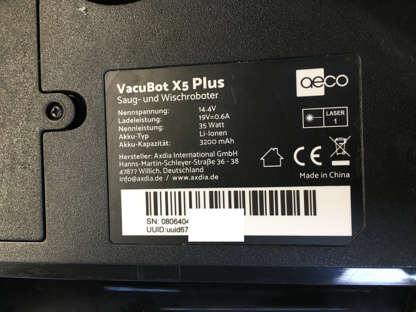 aeco VacuBot X5 Plus Saug- & Wischroboter & Absaugstation 5000Pa, I36230