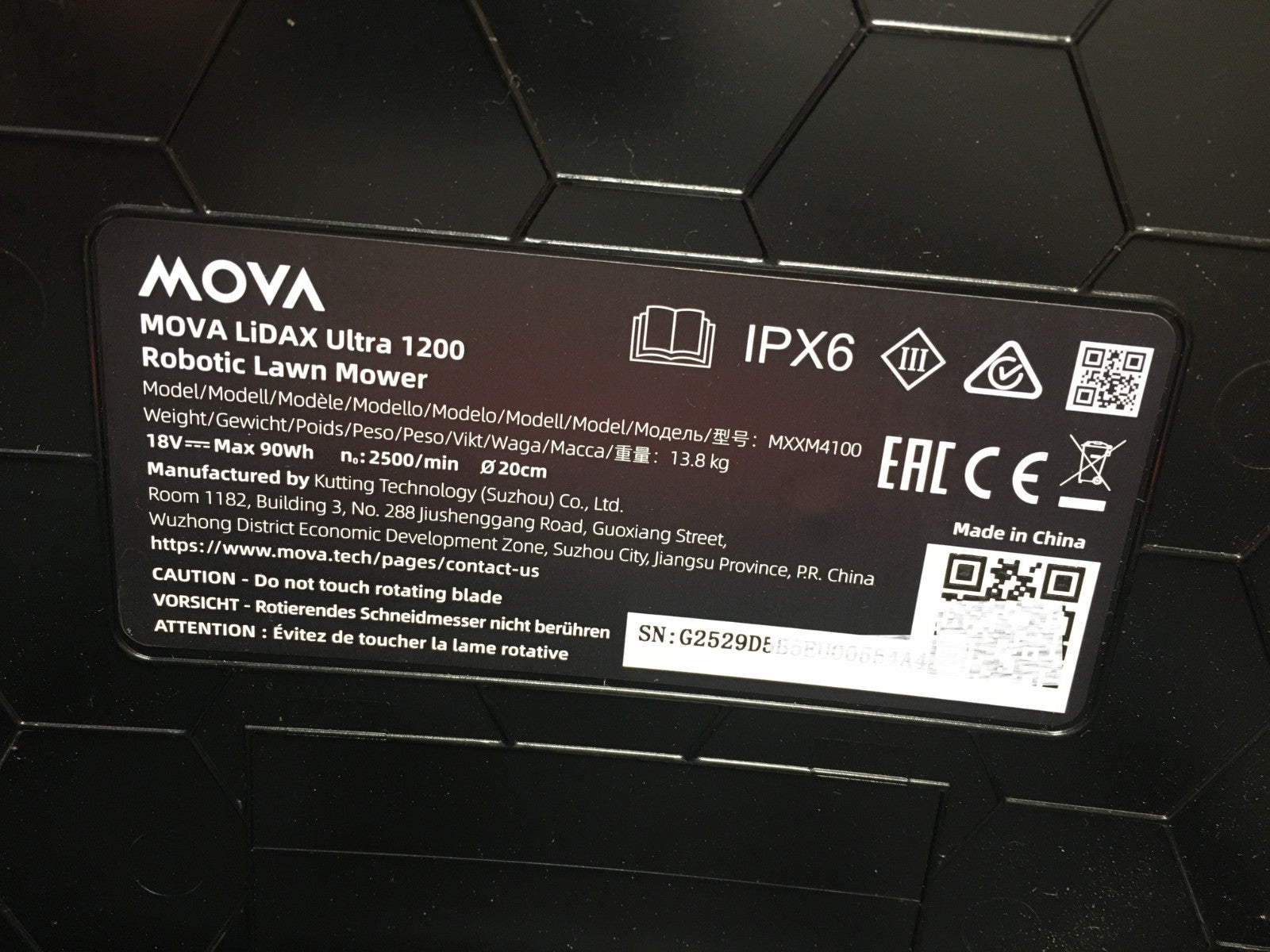 MOVA LiDAX Ultra 1200 Mähroboter ohne Begrenzungskabel MXXM4100