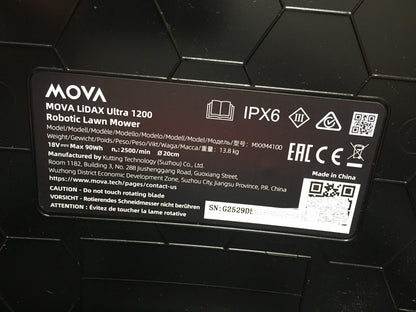 MOVA LiDAX Ultra 1200 Mähroboter ohne Begrenzungskabel MXXM4100