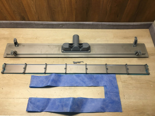 VOGI Duschrinne 100 cm Edelstahl Komplettset Weißes Glas, I36866