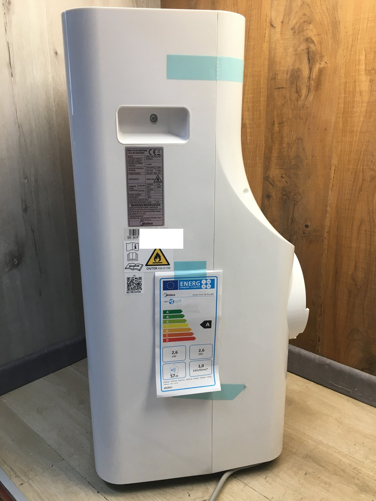 Midea Mobiles Klimagerät Silent Cool 26 Pro WF, 9000 BTU 2,6kW, EEK:A, I39010