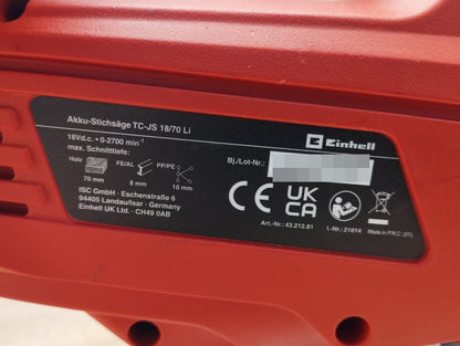 Einhell TC-JS 18/70 Li Akku-Stichsäge 4321281, inkl. Akku 2,5 Ah