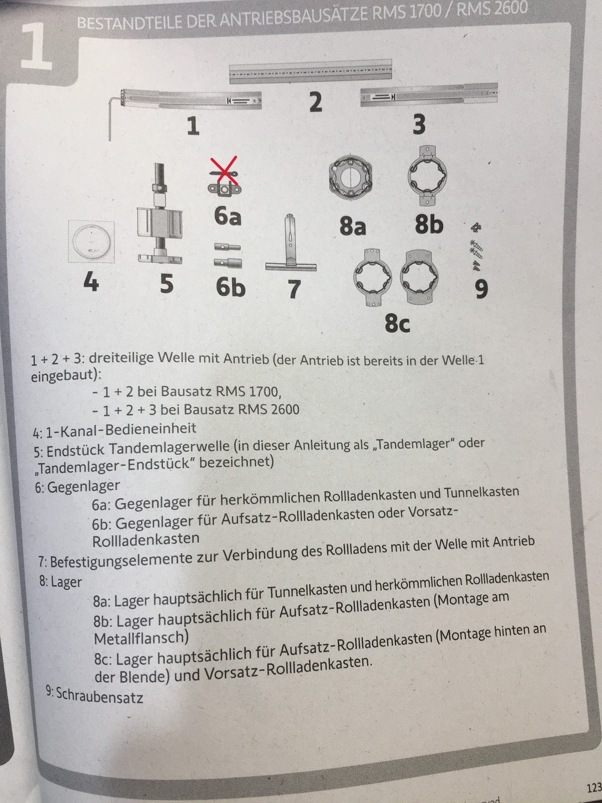 Somfy RMS 1700 io-Funk Motorisierungskit für Rollladen 1245874, I38618