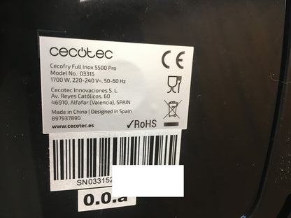 Cecotec Cecofry Full Inox 5500 Pro Heißluftfritteuse (03315), I36730