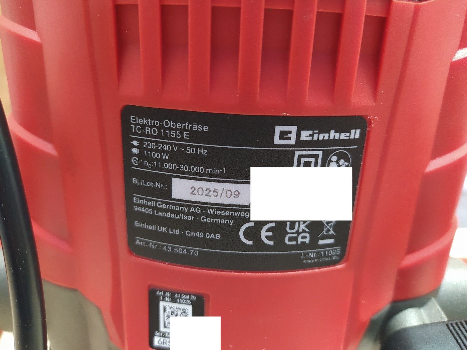 Einhell TC-RO 1155 E Elektro-Oberfräse 1100W Ø 6 und 8 mm, I36943
