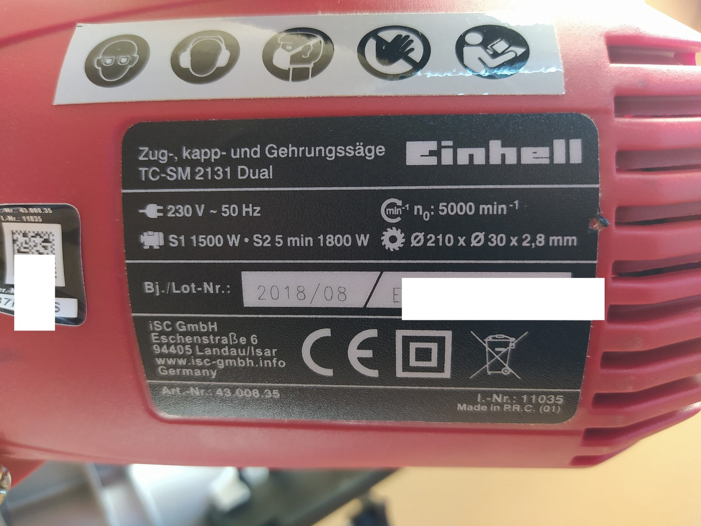 Einhell TC-SM 2131 Dual Elektro-Zug-/Kapp-/Gehrungssäge 4300835, I39149