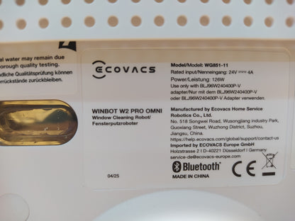 Ecovacs WINBOT W2 PRO OMNI Fensterreiniger MG851-11, weiß, I39309