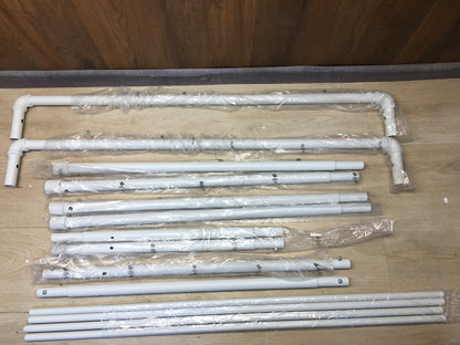SONGMICS HSR060W01 Kleiderständer, mit 2 Kleiderstangen, Rollen, I36975