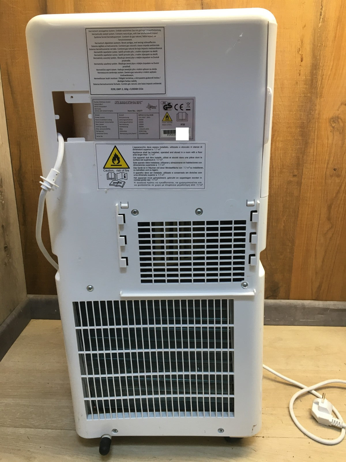 Suntec 14277 mobile Klimaanlage Impuls 2.6 Eco R290 9000 BTU/h EEK: A I39087