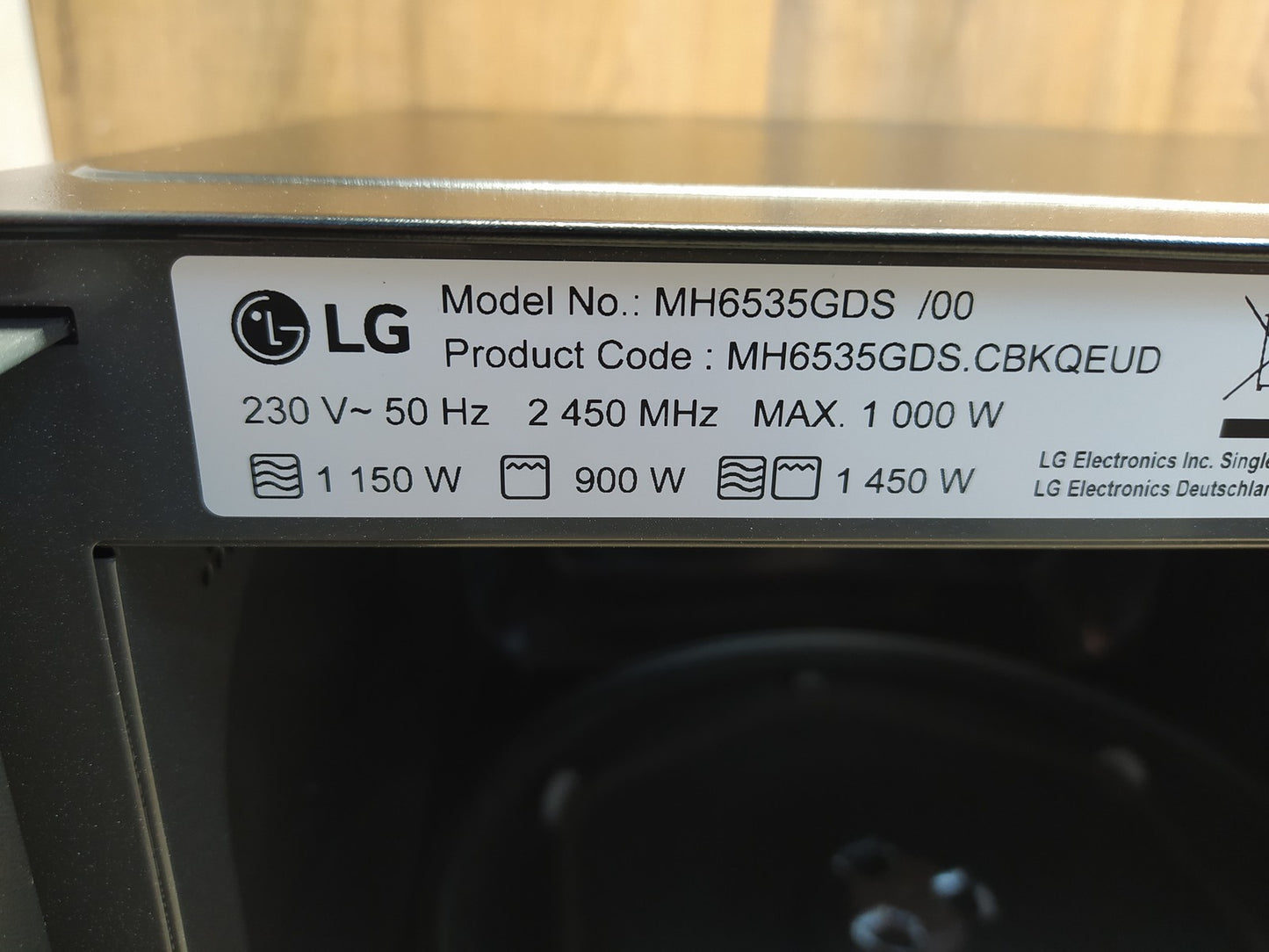 LG MH6535GDS Mikrowelle (25 L, 1000 W) mit Grill, I37625