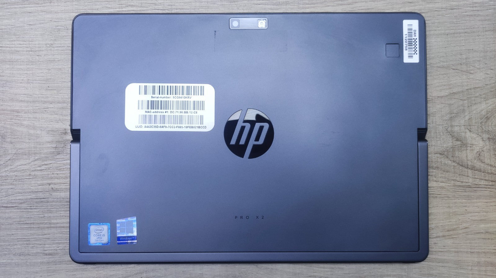 HP Pro x2 612 G2 Tablet 12" FHD 1920x1280 Touch Core i5-7Y57 8GB 256GB SSD WiFi