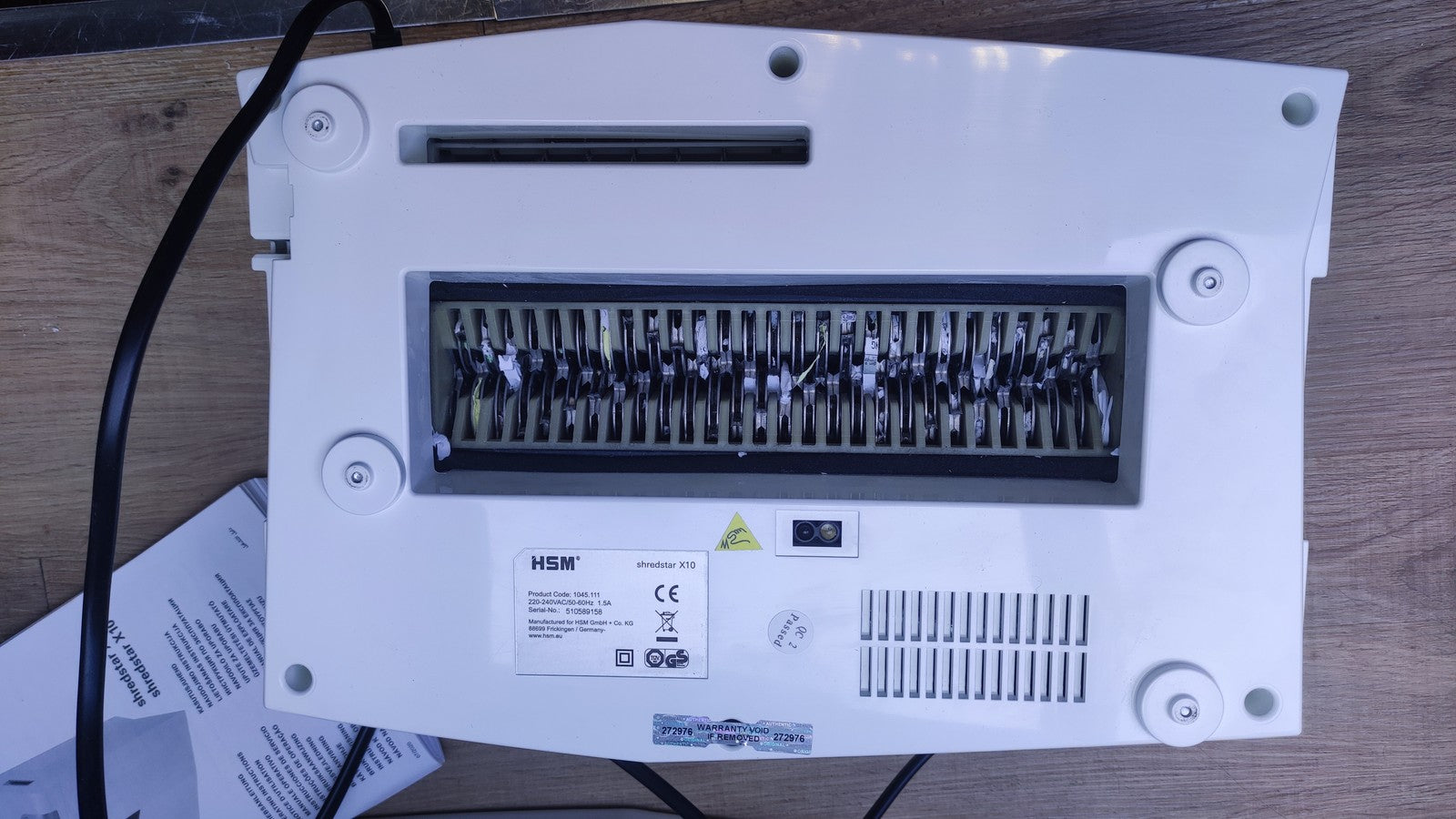 HSM shredstar X10 Aktenvernichter 1045.111, Partikelschnitt 4,5x30 mm, I36740