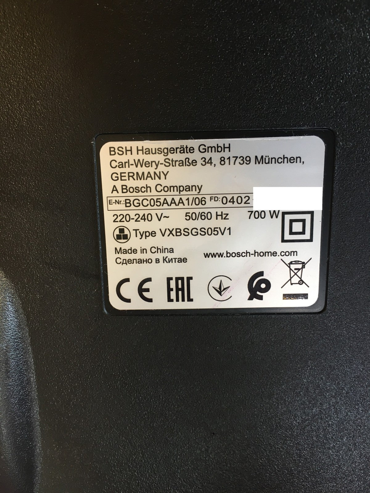Bosch BGC05AAA1 Staubsauger ohne Beutel, 700W, I39476