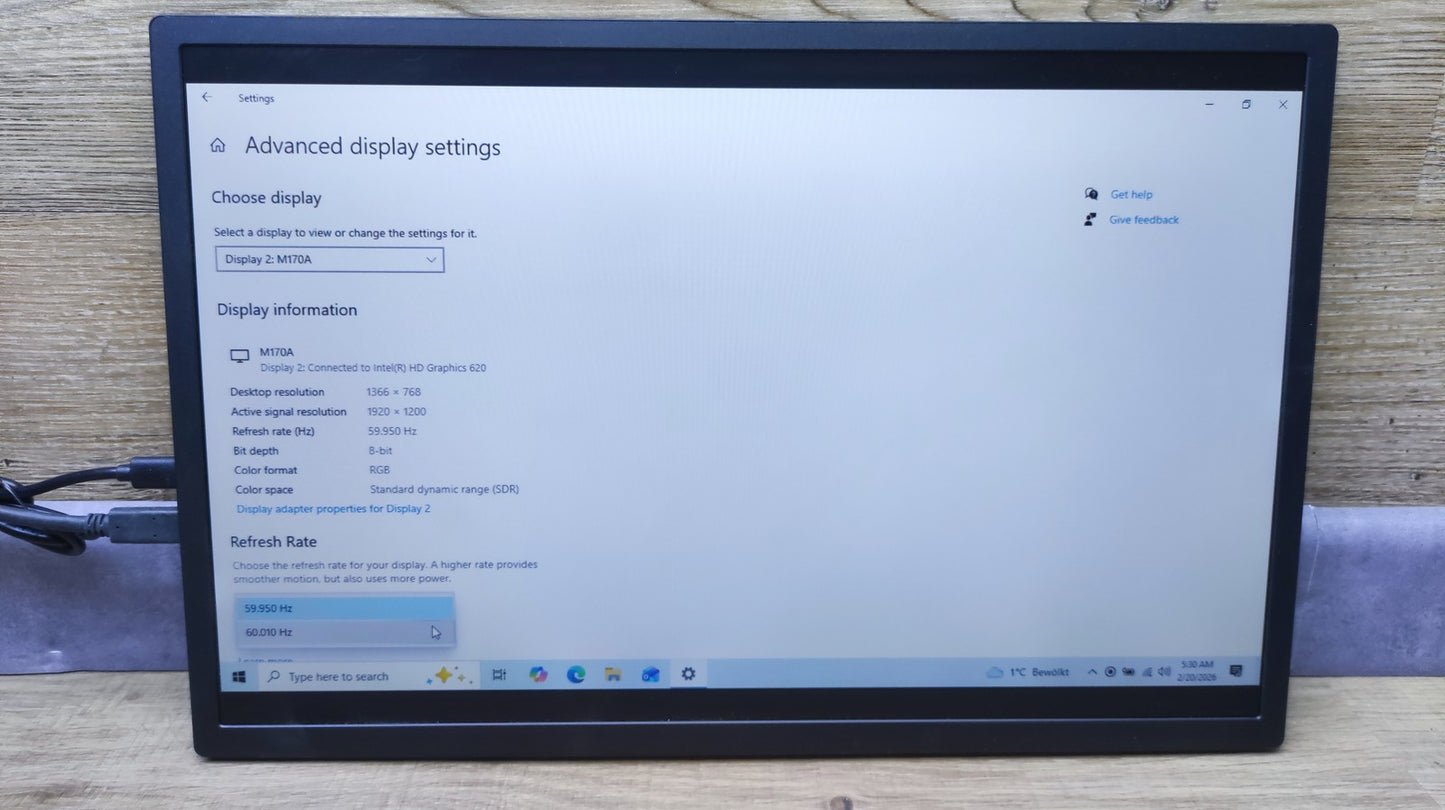 Kumk Tragbarer Monitor TH-170FC 17,1" WUXGA 1920x1200 HDR USB-C Mini-HDMI