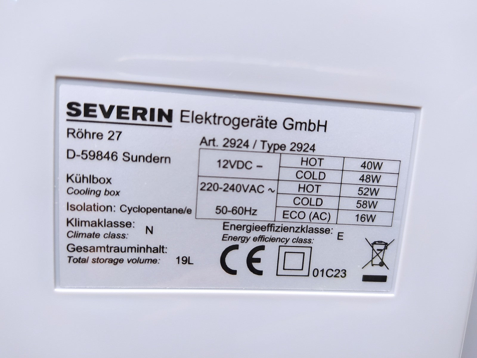 SEVERIN KB 2924 Elektrische Kühlbox (19 L) mit Kühl-/Warmhaltefunktion, I37671
