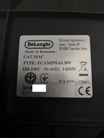 DeLonghi ECAM293.61.BW Kaffeevollautomat, I37707