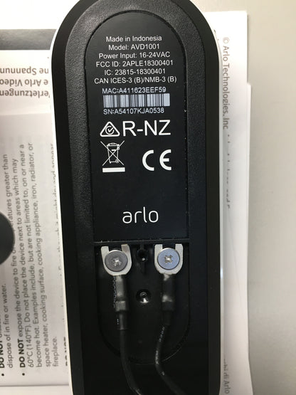 Arlo AVD1001 Video Türklingel, 1080p, WLAN, Bewegungsmelder, I06176